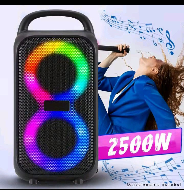Professional Large Bluetooth Speaker with Microphone, Portable Design, Featuring
