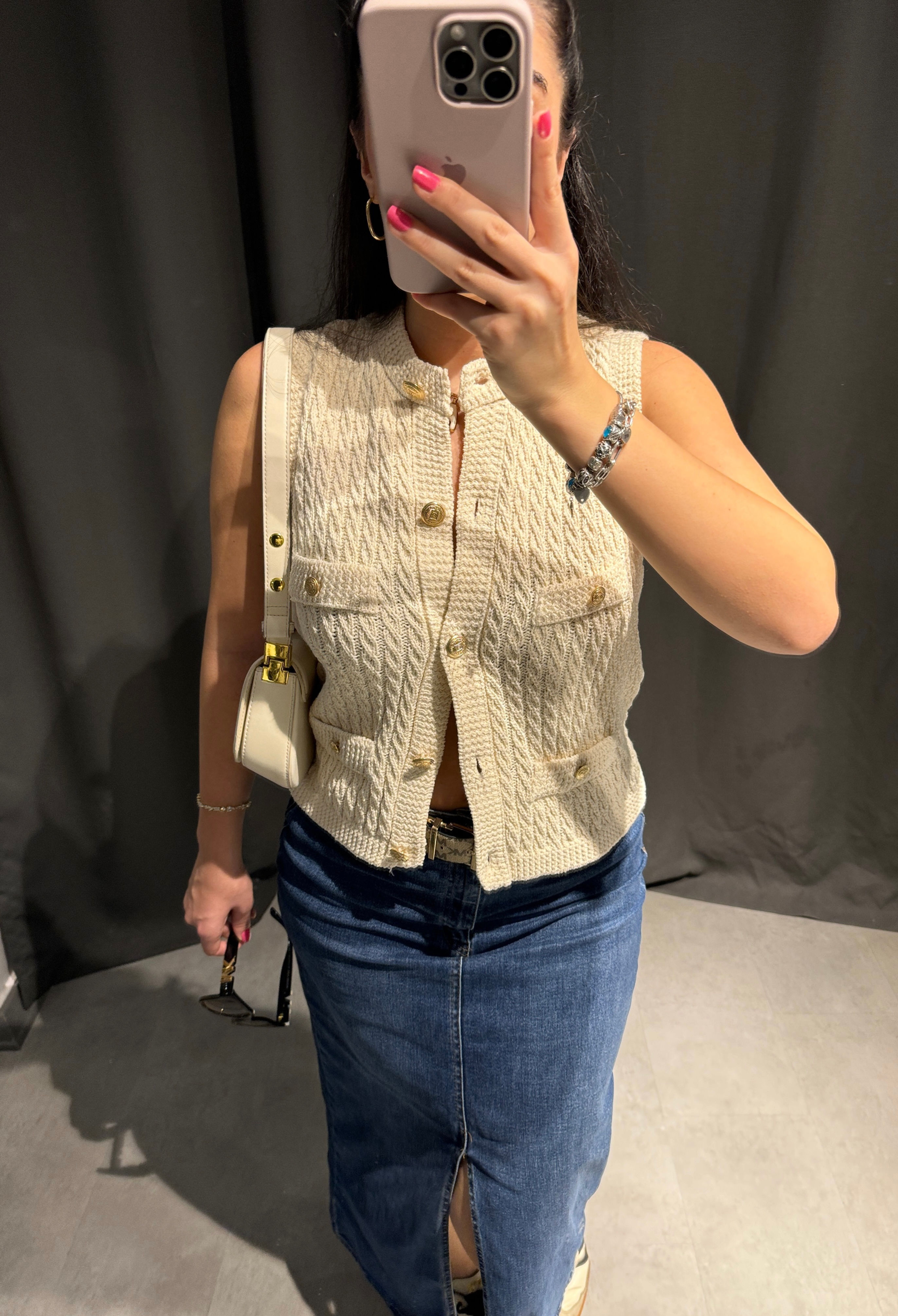 Zr Saç Örgü Triko Yelek