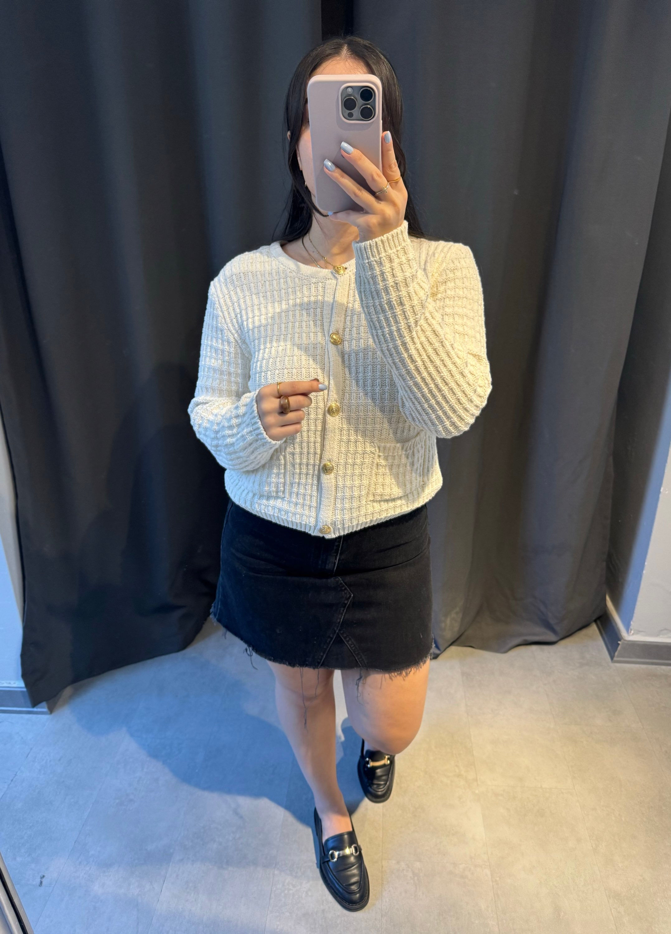 Orj. Marka Gold Düğmeli Hırka