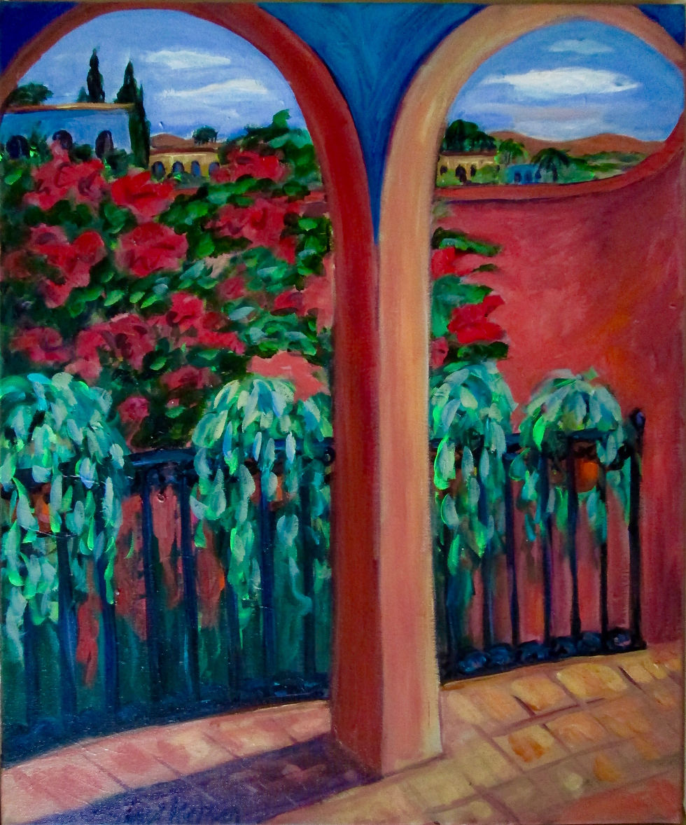 Bougainvilla through the Arches