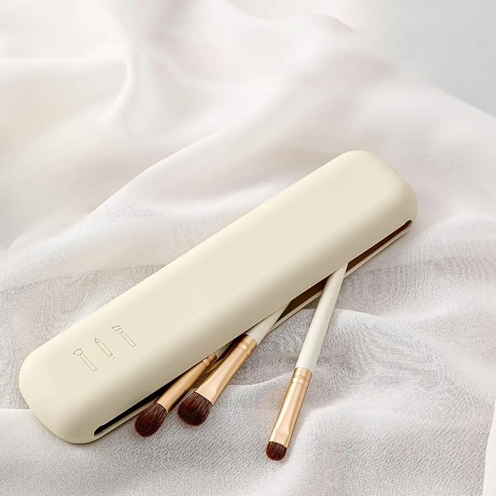 Thumbnail: Travel Makeup Brush Holder Silicone Cosmetic Brushes Bag Makeup Sponge Case Port