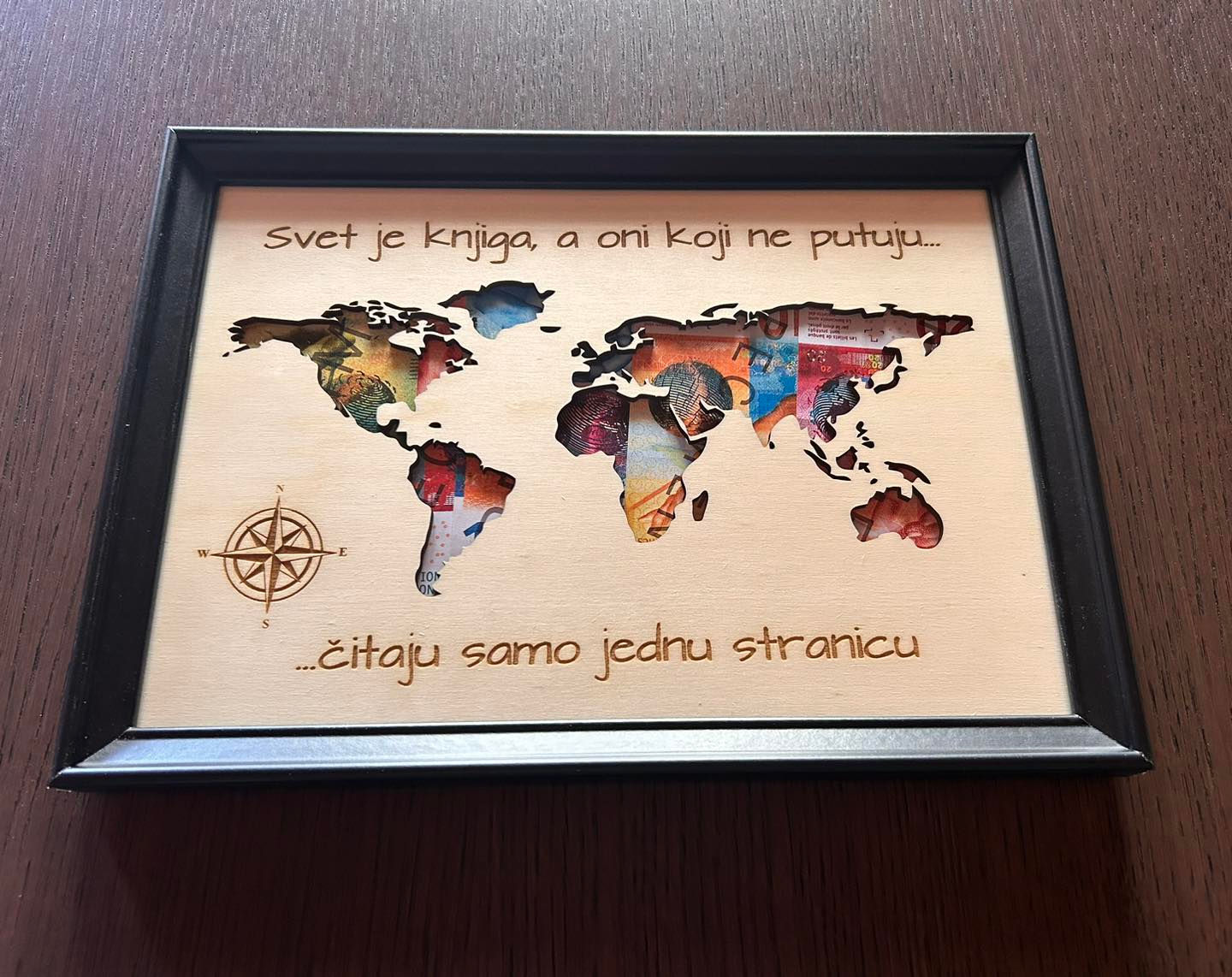 Geldrahmen Weltkarte