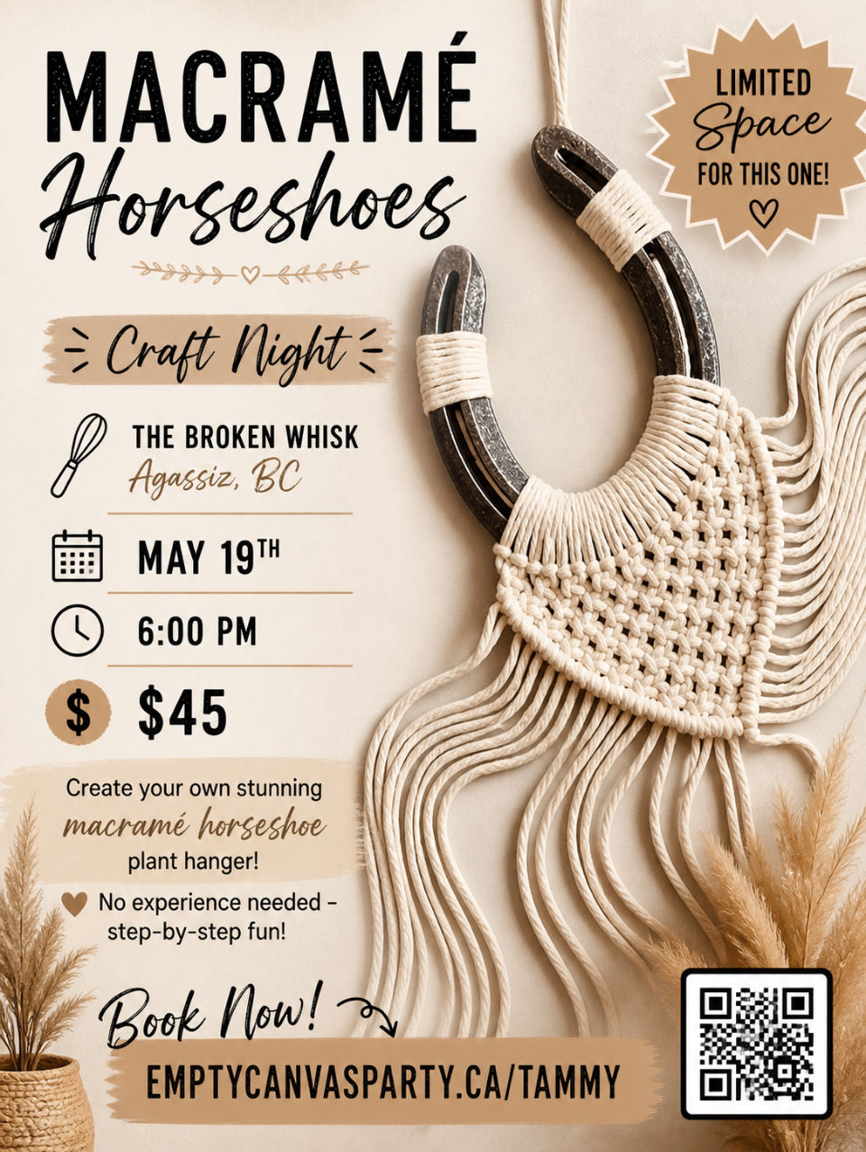 Macrame horseshoe plant holders 
