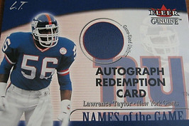 2001 Fleer Genuine Lawrence Taylor Name