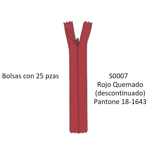 Miniatura: 25 cm Cierre Invisible YKK 2.5, corredera gota, Bolsa con 25pz, Paleta 3