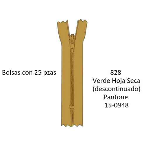Miniatura: 60cm Cierre Poliester YKK #3 Cerrado, corredera DA, Bolsa 25pz, Paleta 2