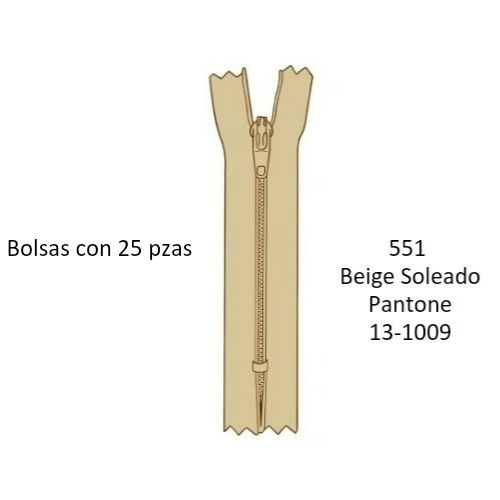 Miniatura: 60 cm Cierre Poliester YKK #3 Cerrado, corredera DA, Bolsa 25pz, Paleta 1