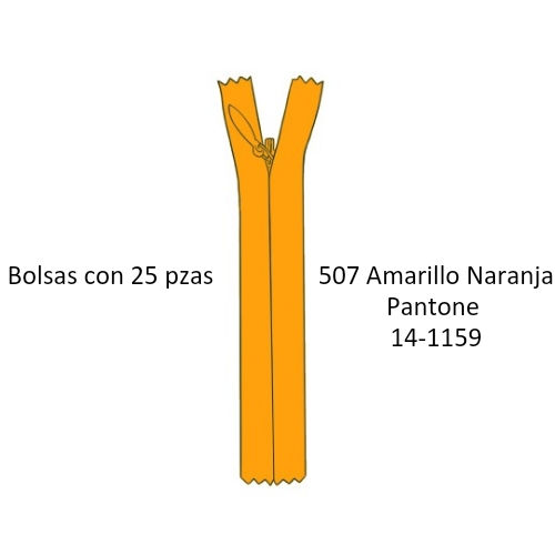 Miniatura: 15 cm Cierre Invisible YKK 2.5, corredera gota, Bolsa 25pz, Paleta 1