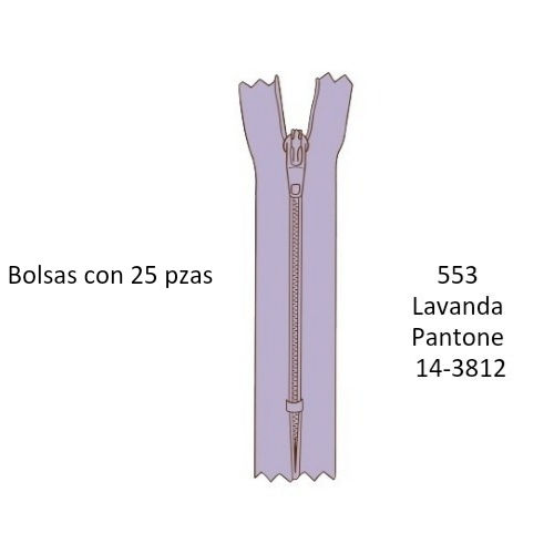 Miniatura: 50 cm Cierre Poliester YKK #3 Cerrado, corredera DA, Bolsa 25pz, Paleta 1