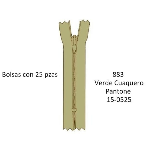 Miniatura: 60 cm Cierre Poliester YKK #3 Cerrado, corredera DA, Bolsa 25pz, Paleta 3