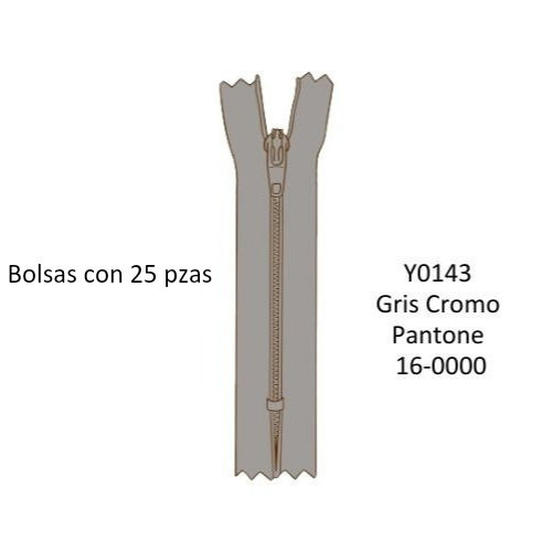 Miniatura: 20 cm Cierre Poliester YKK #3 Cerrado, corredera DA, Bolsa 25pz, Paleta 2