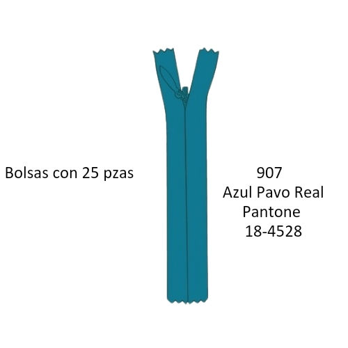Miniatura: 35 cm Cierre Invisible YKK 2.5, corredera gota, Bolsa 25pz, Paleta 3