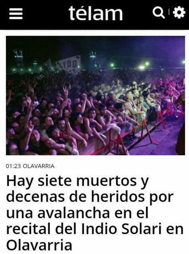 La irresponsabilidad mediática sobre lo sucedido en Olavarría