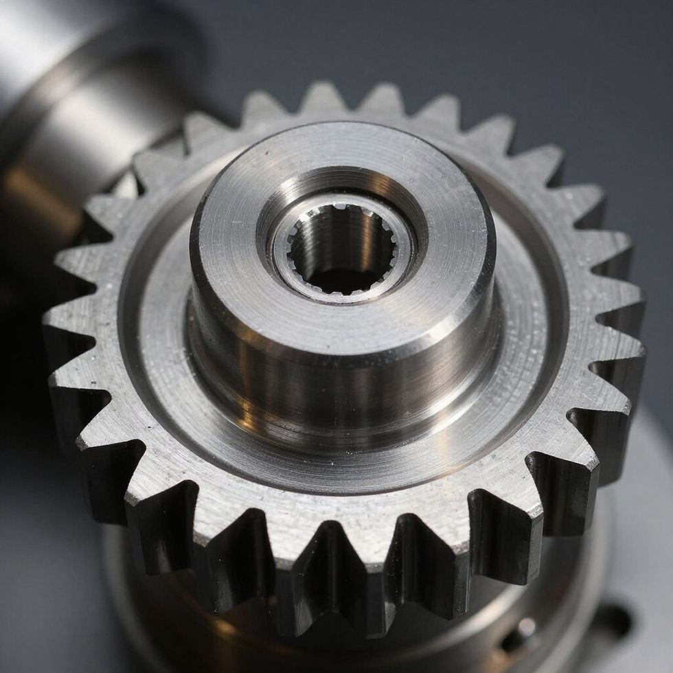 Close-up of a steel gear for reverse engineering