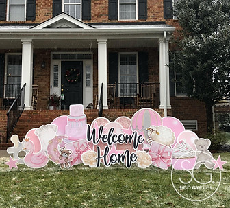 Welcome Home Baby Yard Sign Greeting Rental, It's a Girl, It's a Boy
