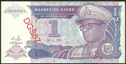 1 Nouveau Zaïre 1993 recto