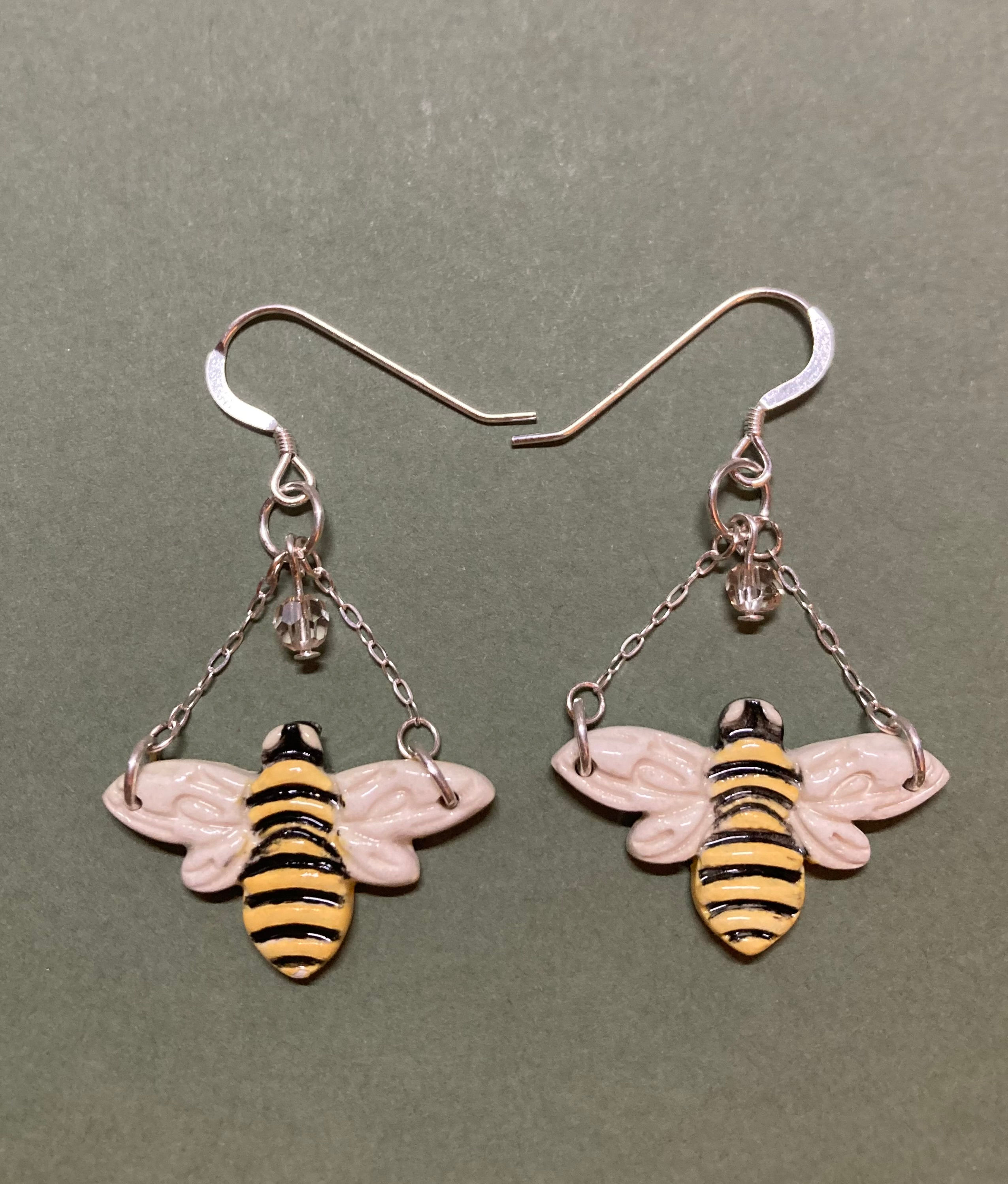 Ceramic Bee  Chandelier - Silver