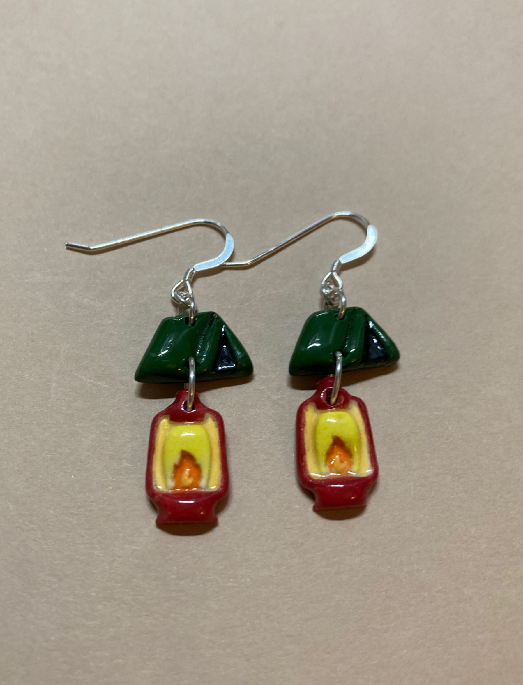 Camping Ceramic Dangle - Silver