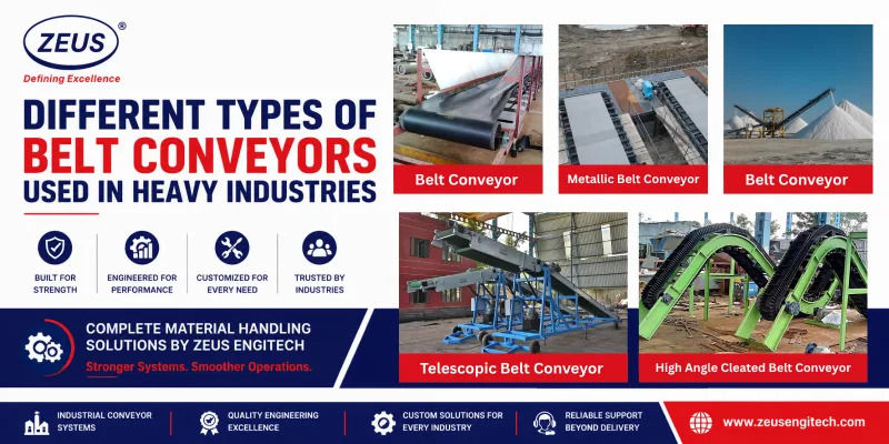 Different Types of Belt Conveyors Used in Heavy Industries | Complete Guide