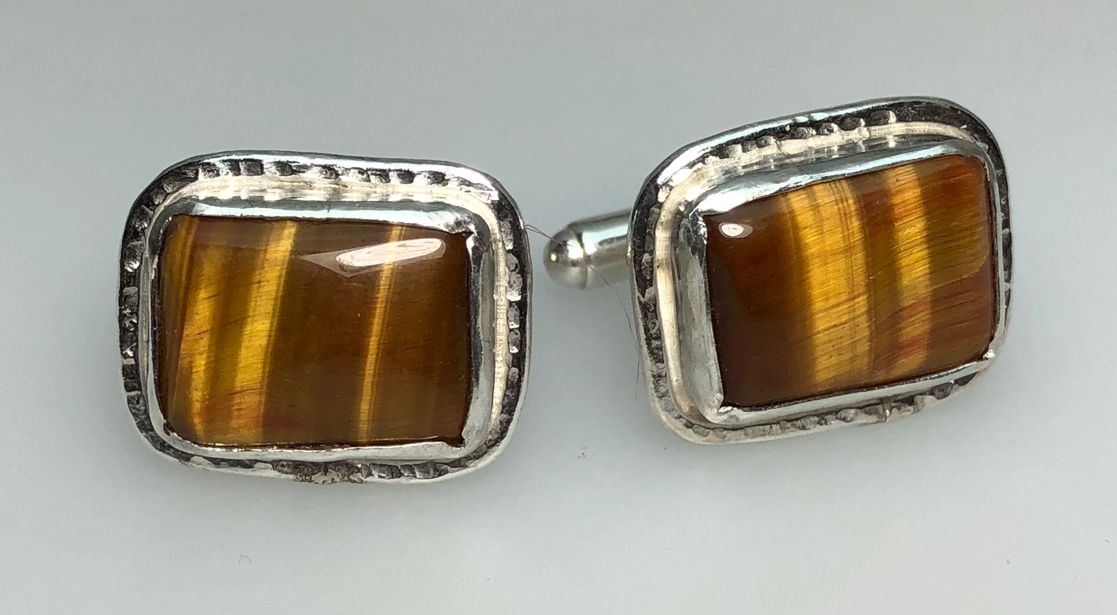 Tiger Eye Cufflinks (Rectangle)