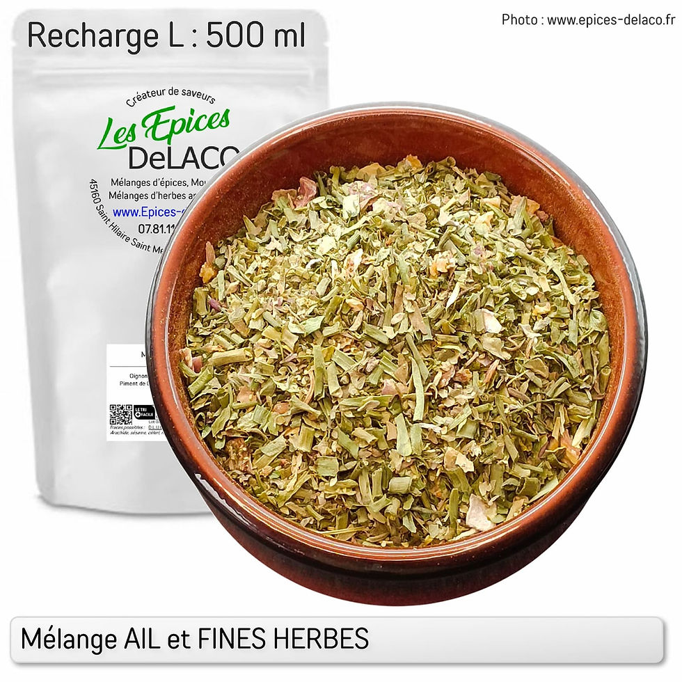 Miniature : Mélange d'épices et aromates Ail & fines herbes recharge 500ml | Les Epices DeLACO