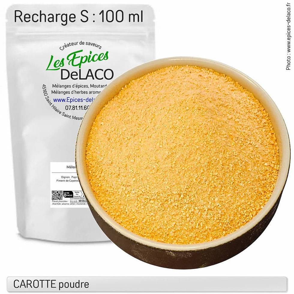 Miniature : Les Epices DeLACO | Poudre de carotte, doypack zippable 100ml