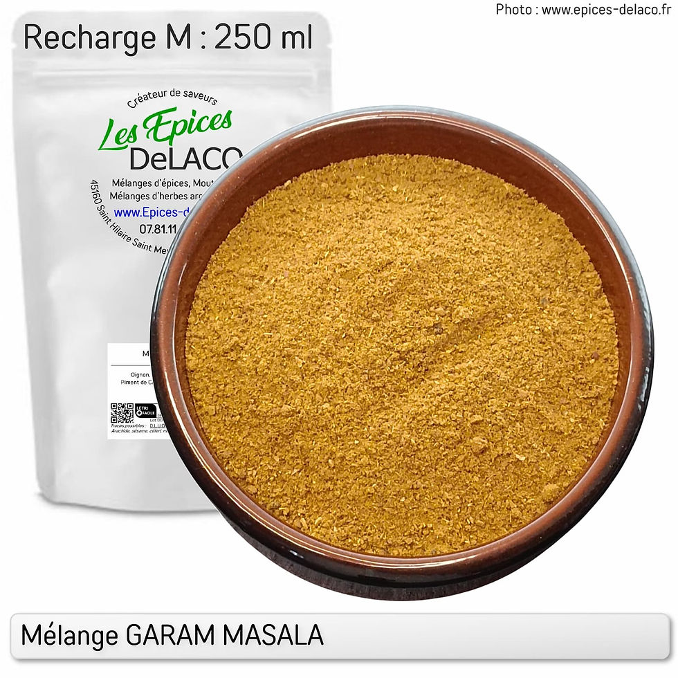 Miniature : Mélange d'épices et aromates Garam masala recharge 250ml | Les Epices DeLACO