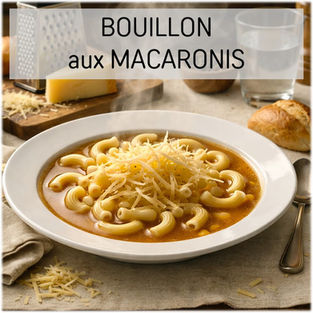 Recette Bouillon aux macaronis
