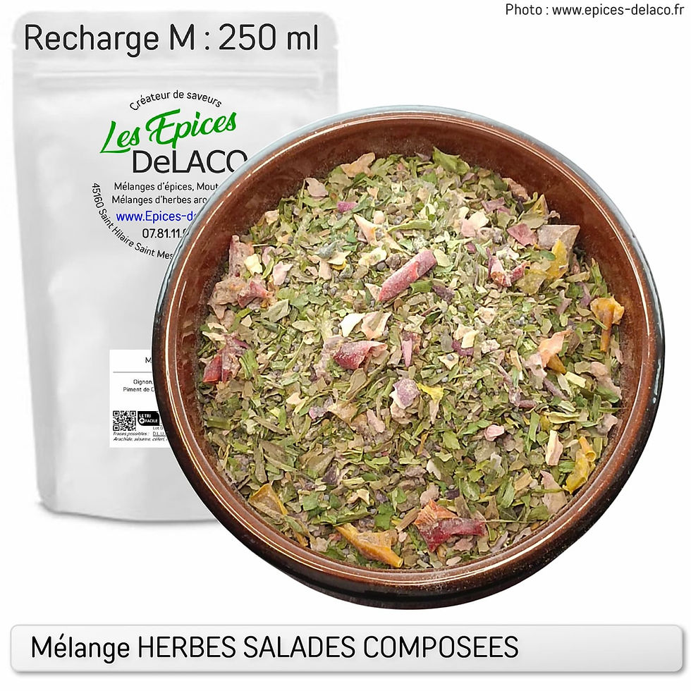 Miniature : Mélange d'épices et aromates Herbes salades composées recharge 250ml | Les Epices DeLACO