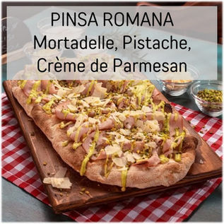 Recette Pinsa Romana motadelle, crème de parmesan | Les Epices DeLACO