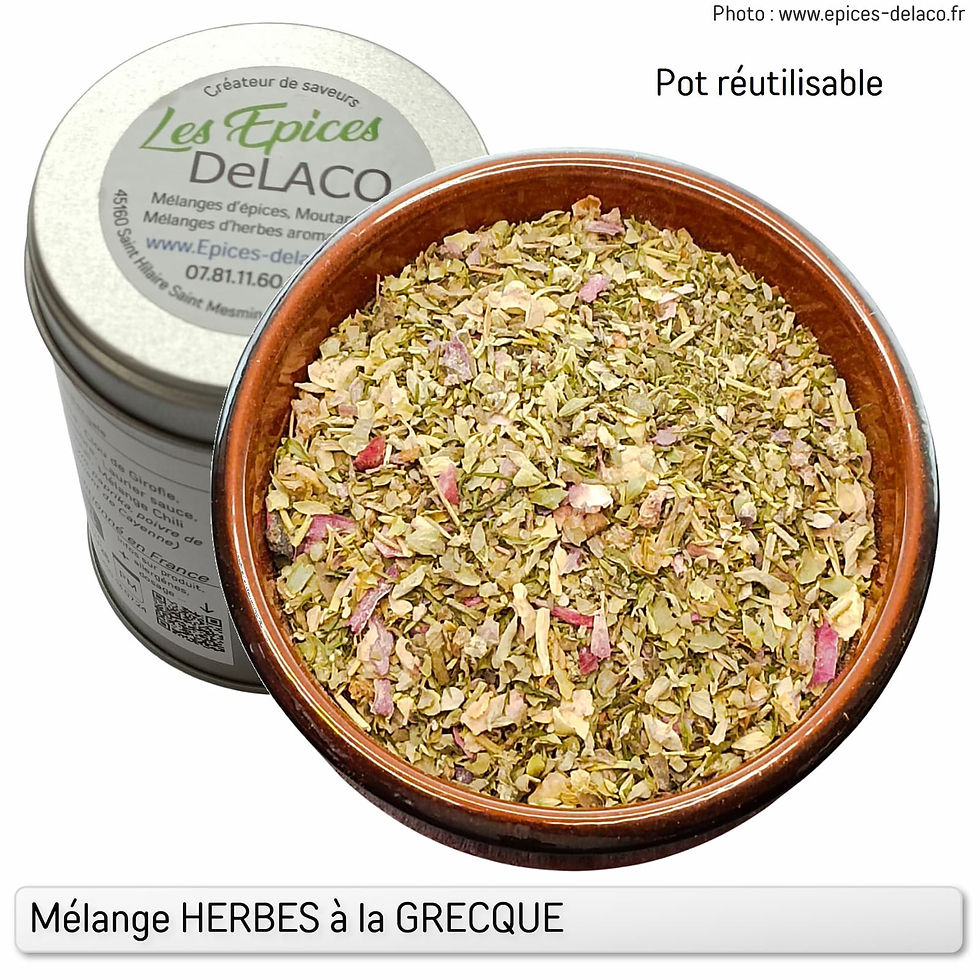 Miniature : Mélange d'épices et aromates Herbes à la Grecque pot 200ml | Les Epices DeLACO