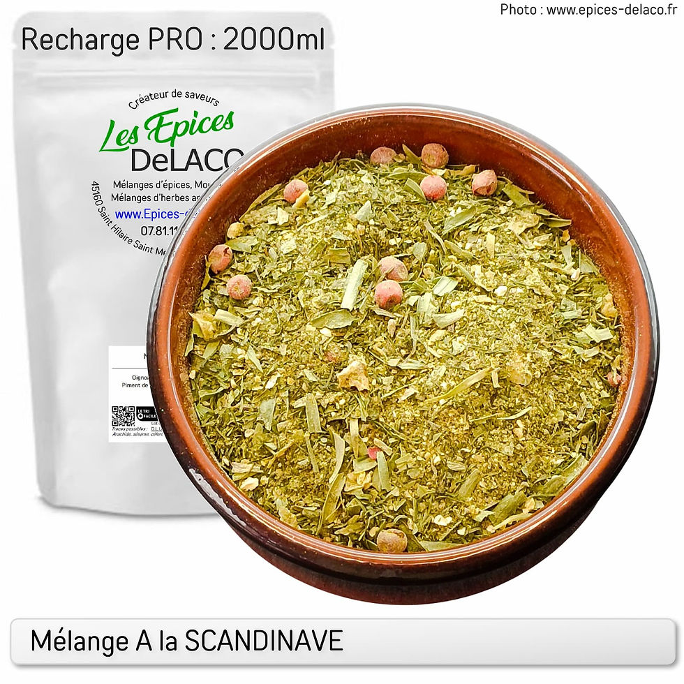 Miniature : Mélange d'épices et aromates A la Scandinave recharge 2000ml  |  Les Epices DeLACO