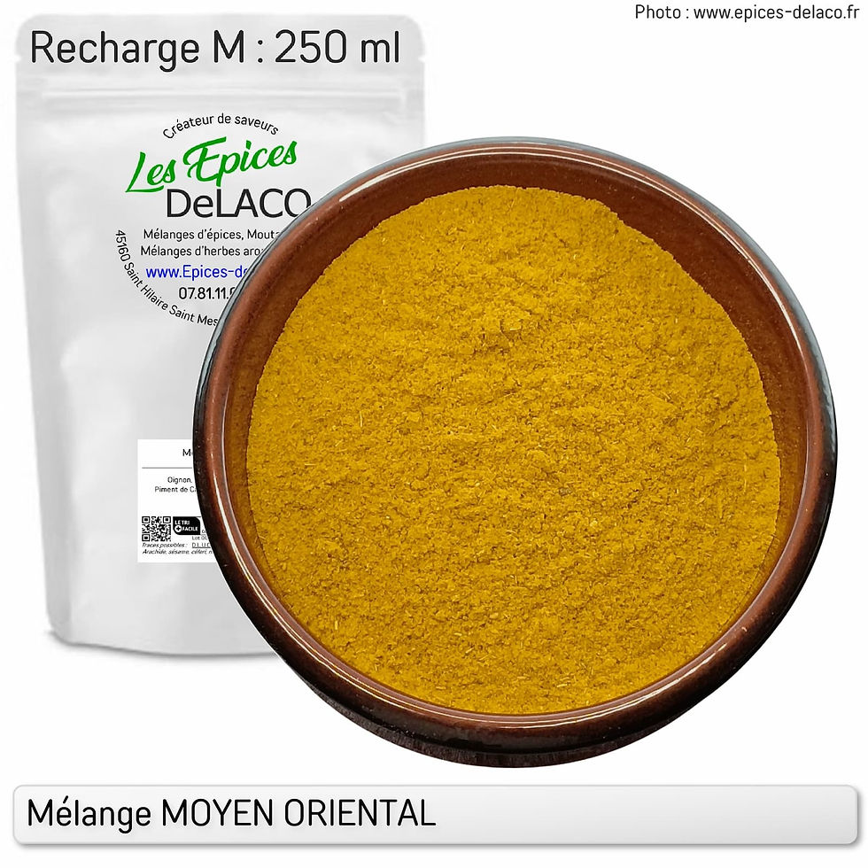 Miniature : Mélange d'épices et aromates Moyen Oriental recharge 250ml | Les Epices DeLACO