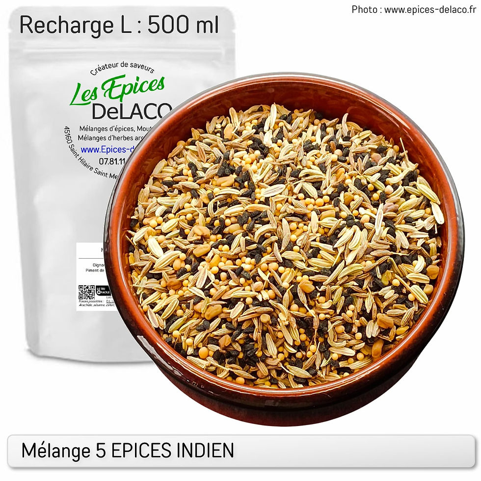 Miniature : Mélange d'épices et aromates 5 épices indiens recharge 500ml | Epices DeLACO