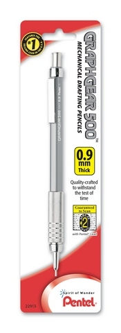 Pentel GraphGear Drafting Pencils, .9mm Gray