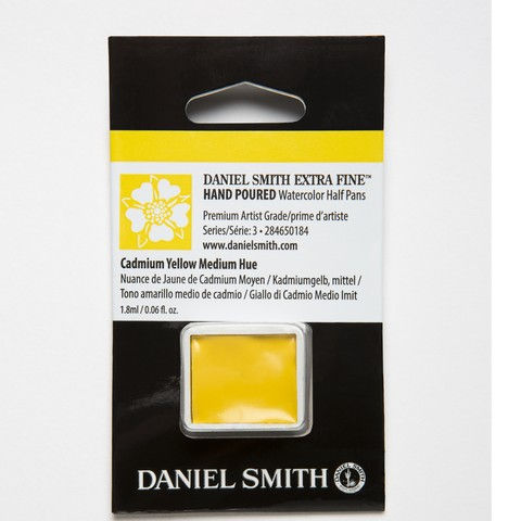 HAND POURED WATERCOLOR HALF PAN CADMIUM YELLOW MEDIUM HUE