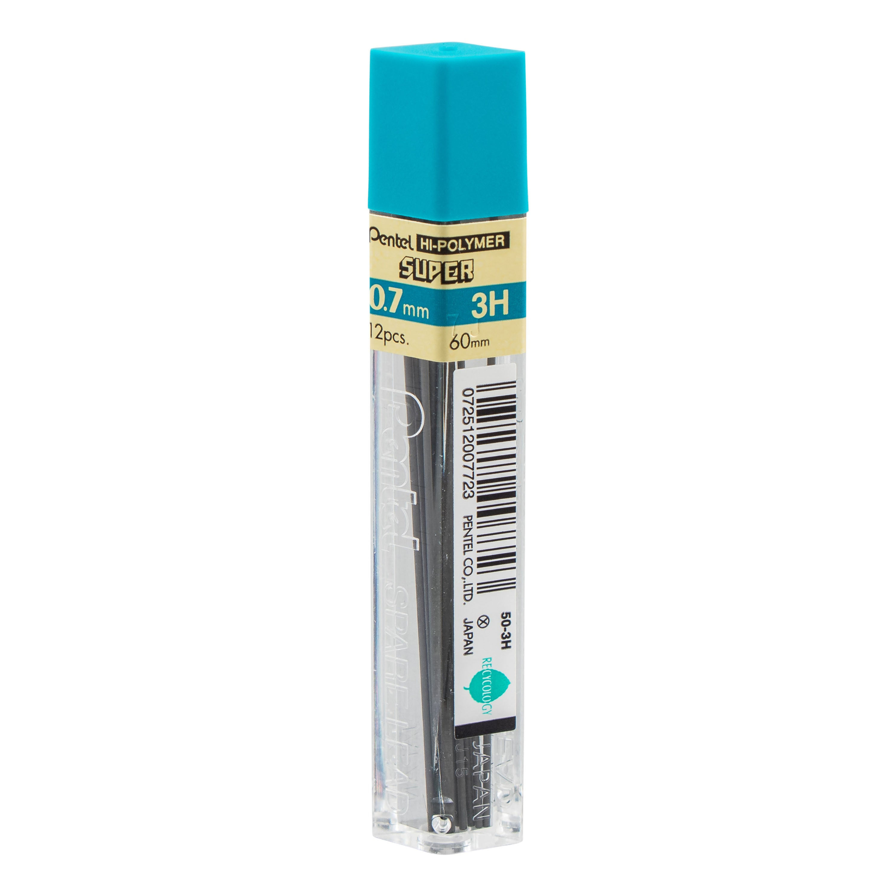 Pentel Super Hi-Polymer Lead Tube Refill, .7mm, 3H