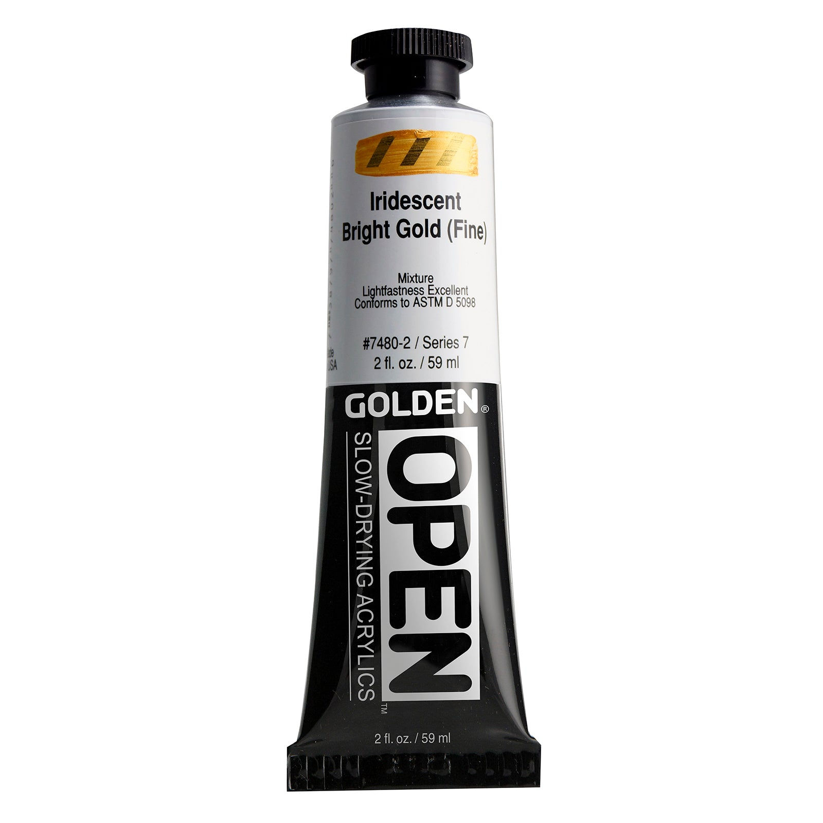 Golden?? OPEN Acrylic, 2 oz., Iridescent Bright Gold Fine