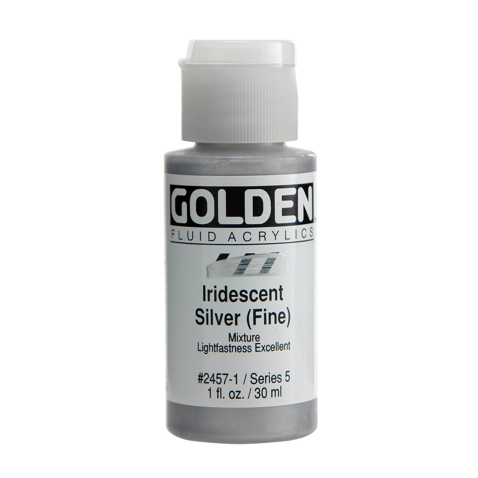 GOLDEN Iridescent Fluid Acrylic, 1 oz., Iridescent Silver