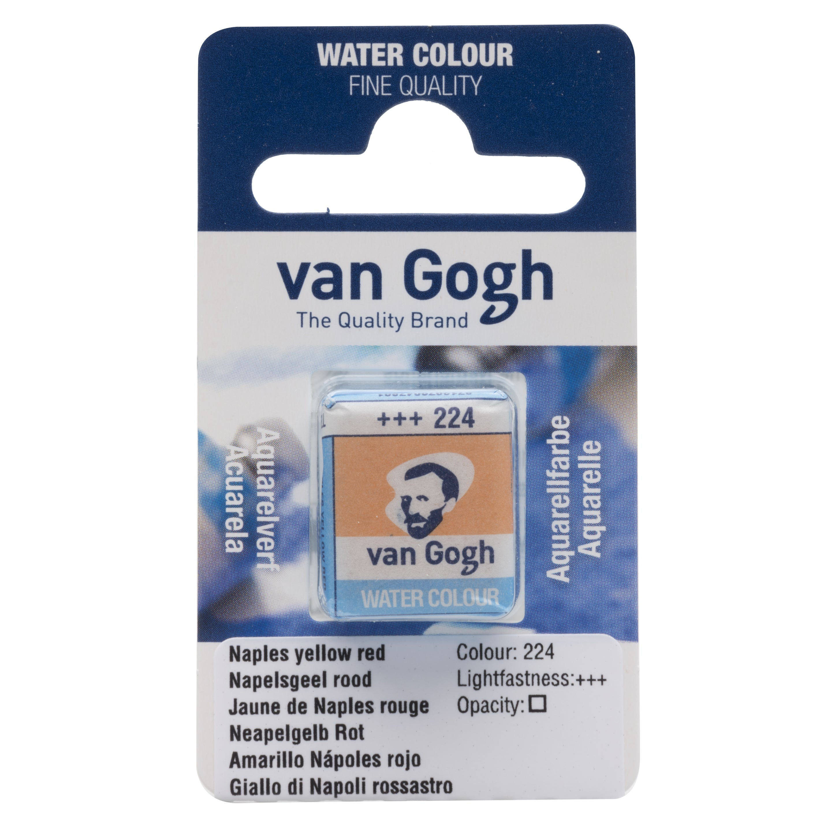 Van Gogh Watercolor, Half Pan, Naples Yellow Red