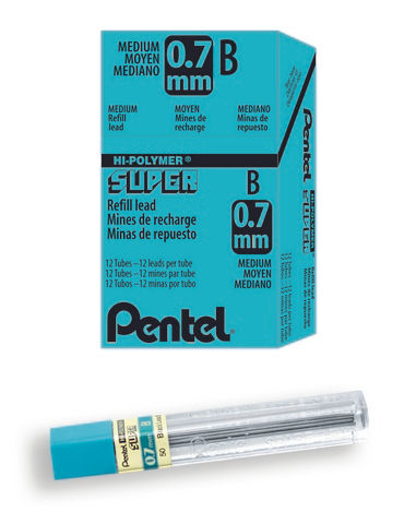 Pentel Super Hi-Polymer Leads, .7mm, B.