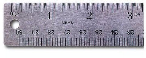 STAINLESS STEEL CORKBACK RULER INCH / METRIC 18 INCH