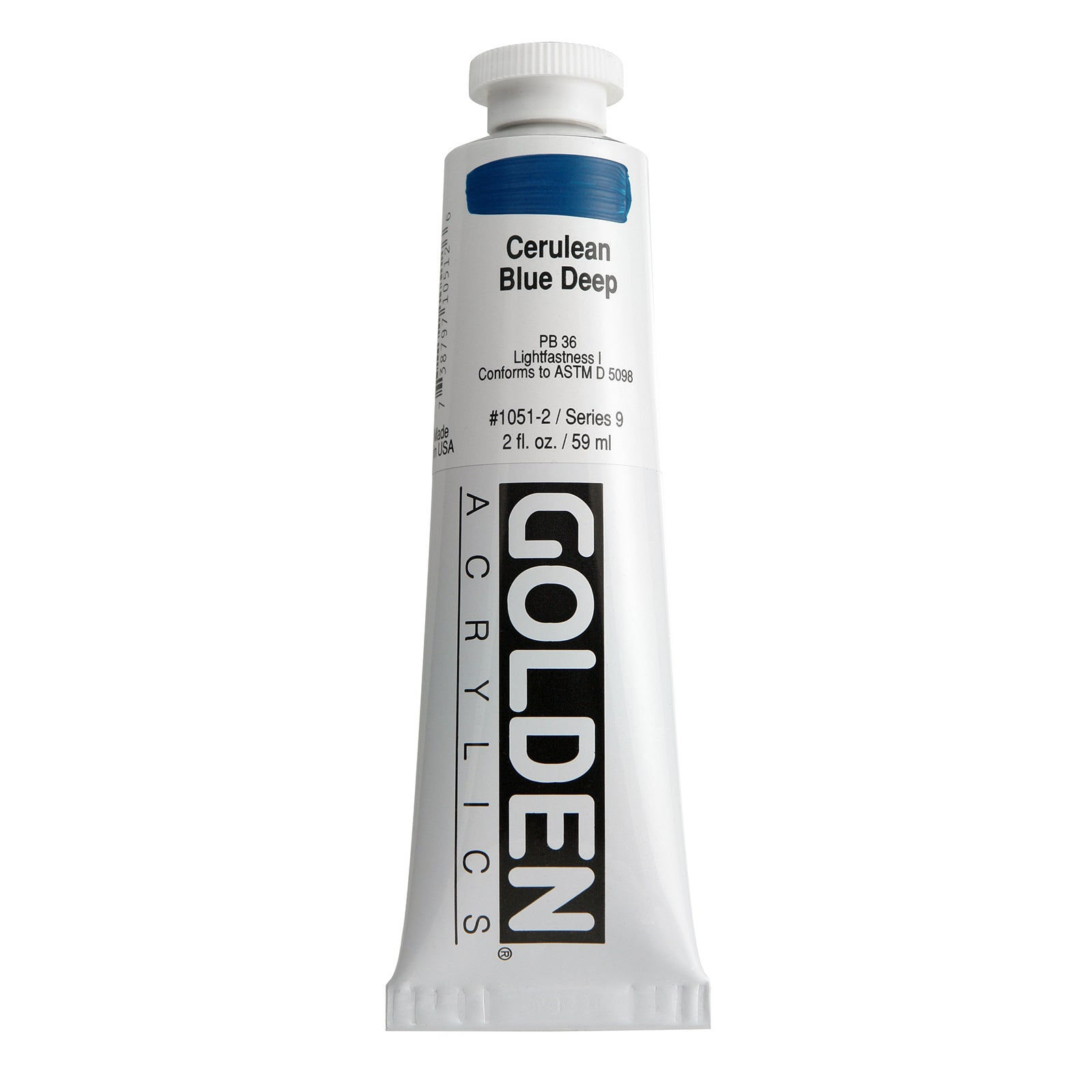 Golden?? Heavy Body Acrylic, 2 oz., Cerulean Blue Deep