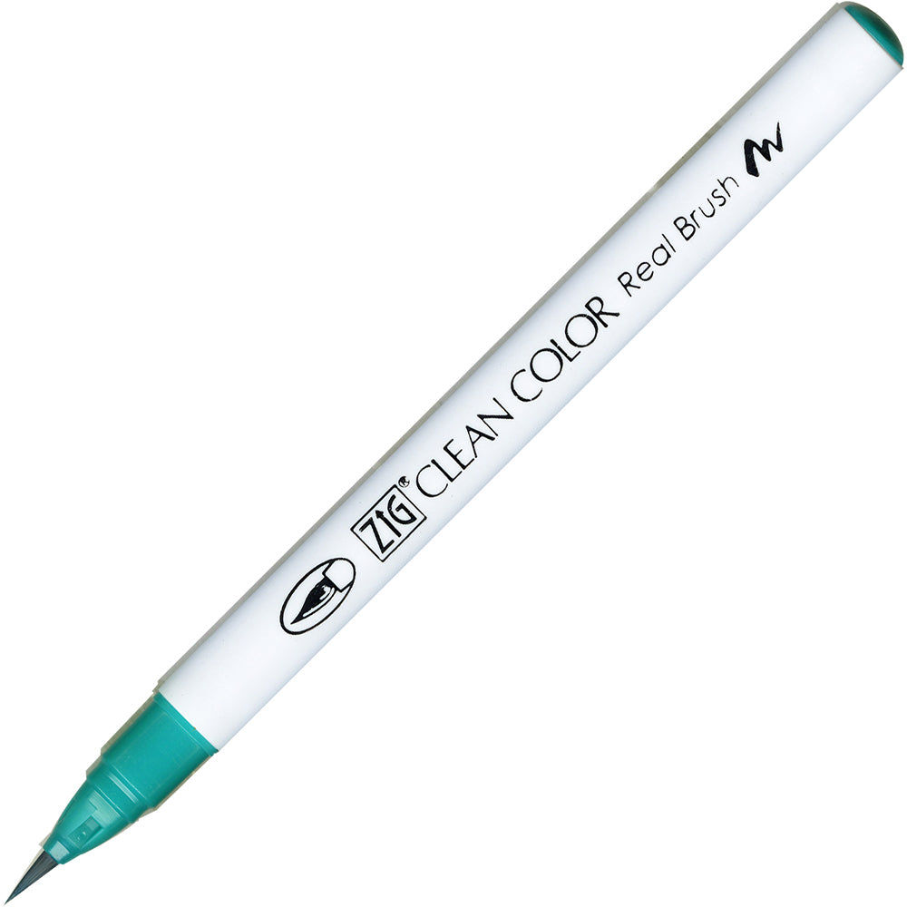 Kuretake Zig Clean Color Real Brush Marker, Turquoise Green