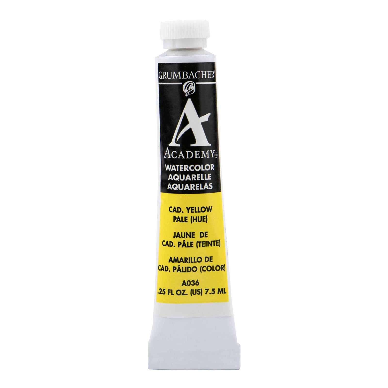 Grumbacher Academy Watercolor, 7.5ml Tube, Cadmium Yellow Pale