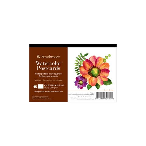 Strathmore Watercolor Postcards, 15 Sheets, Blank