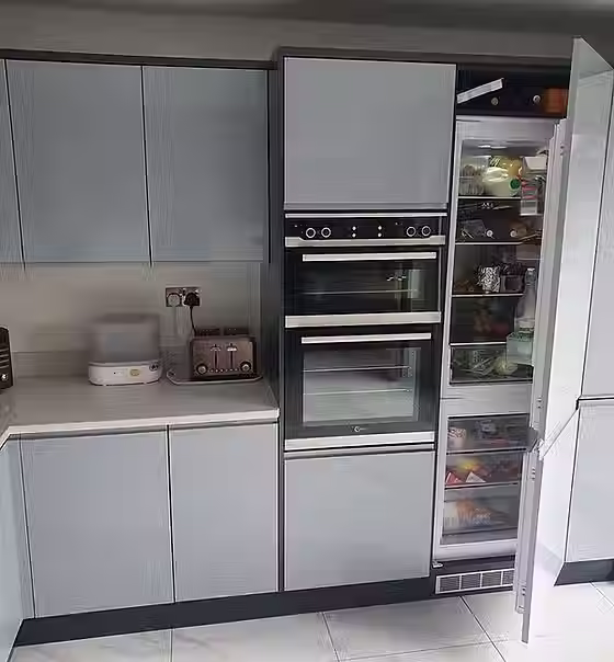 fridge open inside kitchen