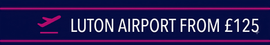 Promotional banner advertising flights from Luton Airport From £125