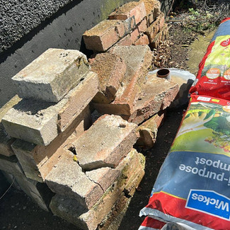 Pile of bricks and building waste
