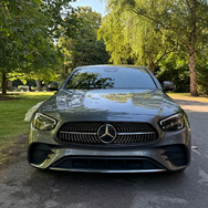 Rear view of Mercedes E-Class hire vehicle